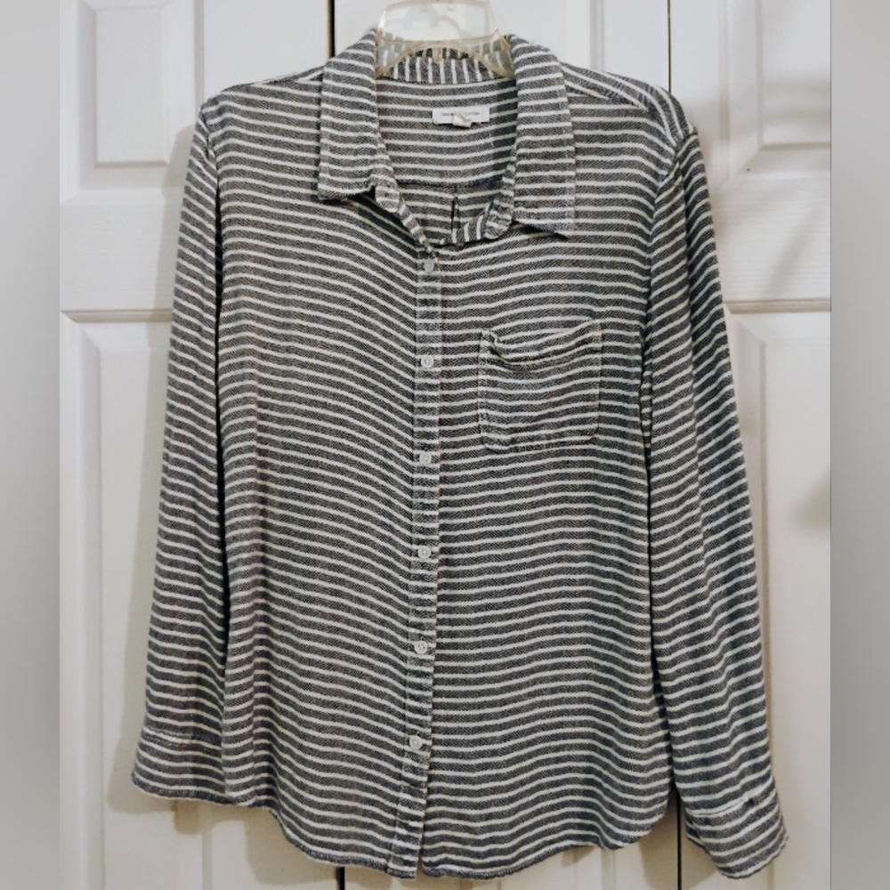 Beach Lunch Lounge Lightweight Flannel Shirt Sz L